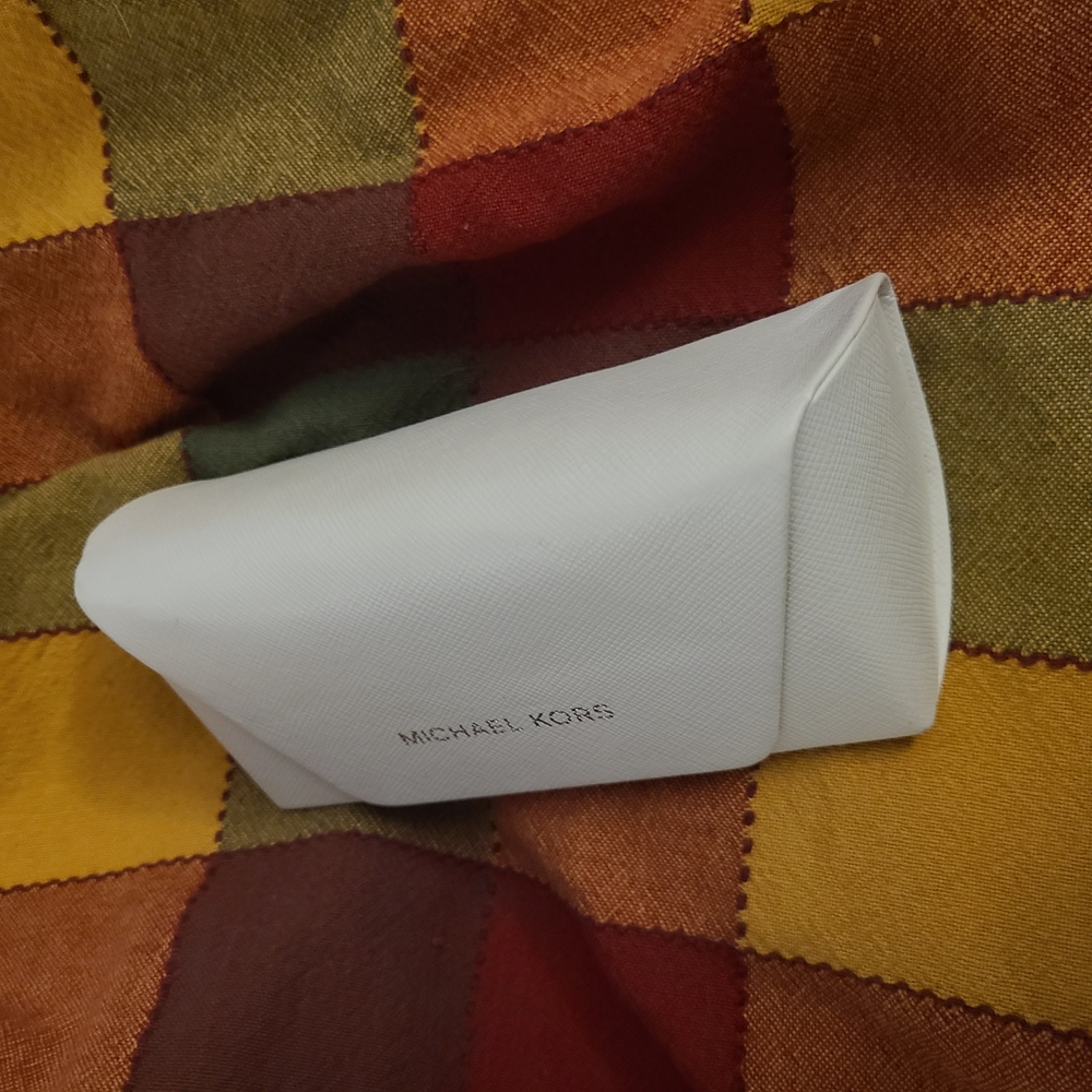 Michael Kors White Sunglasses  Eye Glass Case Snap Button Flip Close